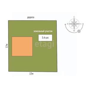 Таунхаус 40м², 1-этажный, участок 3 сот.