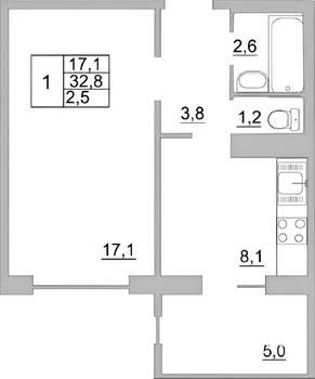 1-к квартира, на длительный срок, 36м2, 5/10 этаж