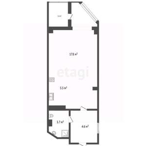 Студия квартира, на длительный срок, 32м2, 7/16 этаж