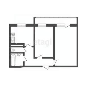 2-к квартира, вторичка, 47м2, 4/5 этаж