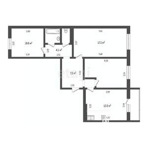 3-к квартира, вторичка, 68м2, 7/10 этаж