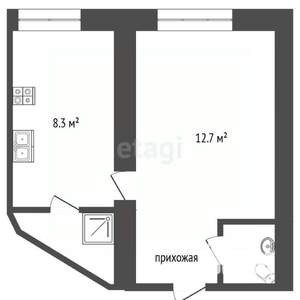 1-к квартира, вторичка, 24м2, 8/9 этаж