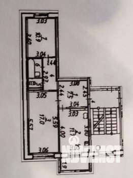 2-к квартира, вторичка, 54м2, 2/5 этаж