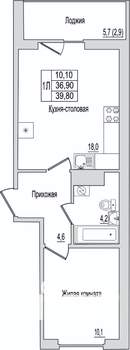 1-к квартира, вторичка, 40м2, 3/10 этаж