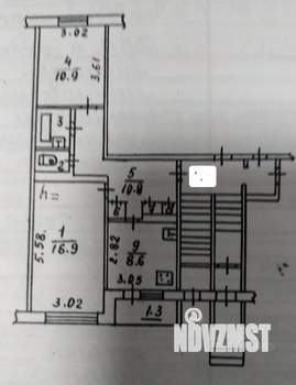 2-к квартира, вторичка, 52м2, 1/5 этаж