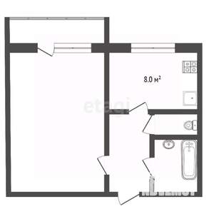 1-к квартира, вторичка, 33м2, 4/9 этаж