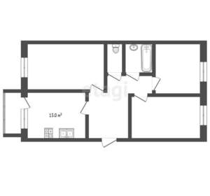 3-к квартира, вторичка, 66м2, 3/5 этаж