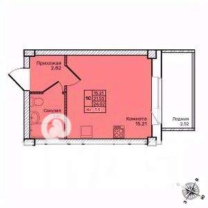 Студия квартира, строящийся дом, 24м2, 4/10 этаж