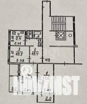 3-к квартира, вторичка, 67м2, 3/9 этаж