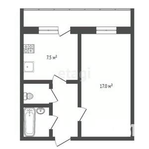 1-к квартира, вторичка, 33м2, 5/5 этаж