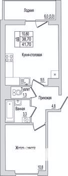 1-к квартира, вторичка, 42м2, 3/10 этаж