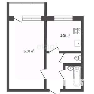 1-к квартира, вторичка, 33м2, 8/9 этаж