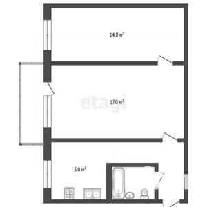 2-к квартира, вторичка, 44м2, 3/5 этаж