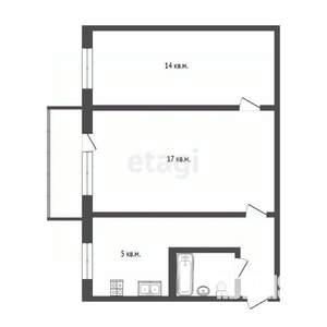 2-к квартира, вторичка, 44м2, 3/5 этаж