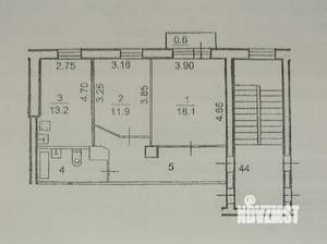 2-к квартира, вторичка, 60м2, 4/5 этаж