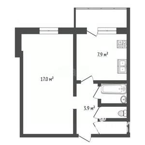 1-к квартира, вторичка, 33м2, 4/5 этаж