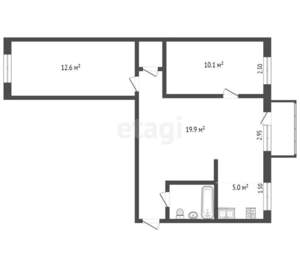 3-к квартира, вторичка, 58м2, 5/5 этаж
