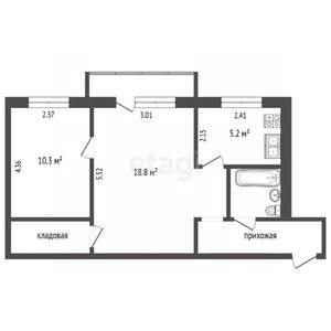 2-к квартира, вторичка, 44м2, 3/3 этаж