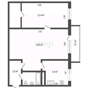 2-к квартира, вторичка, 44м2, 5/5 этаж