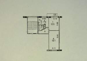 2-к квартира, вторичка, 45м2, 3/5 этаж