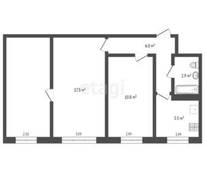3-к квартира, вторичка, 56м2, 1/5 этаж