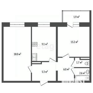 2-к квартира, вторичка, 56м2, 3/10 этаж