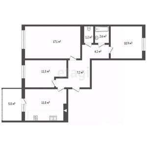 3-к квартира, вторичка, 67м2, 1/5 этаж