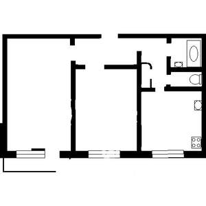 2-к квартира, вторичка, 54м2, 1/5 этаж