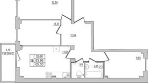 3-к квартира, вторичка, 66м2, 8/10 этаж