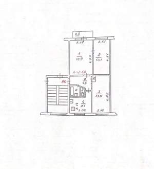 3-к квартира, вторичка, 59м2, 2/5 этаж