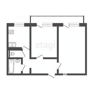 2-к квартира, вторичка, 47м2, 5/5 этаж