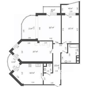 3-к квартира, вторичка, 88м2, 15/18 этаж