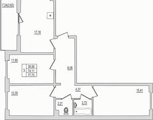 3-к квартира, вторичка, 78м2, 5/10 этаж
