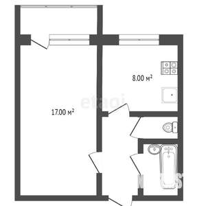 1-к квартира, вторичка, 33м2, 2/10 этаж