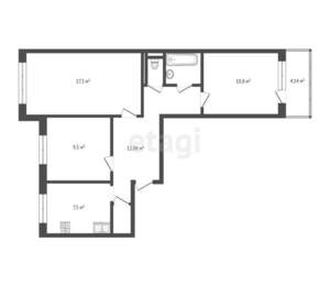 3-к квартира, вторичка, 62м2, 2/9 этаж