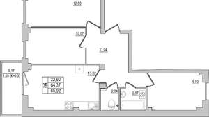 3-к квартира, вторичка, 66м2, 2/10 этаж