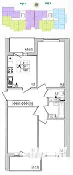 3-к квартира, вторичка, 71м2, 5/10 этаж