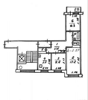 3-к квартира, вторичка, 64м2, 5/9 этаж