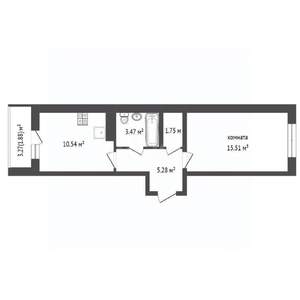 1-к квартира, вторичка, 36м2, 9/9 этаж