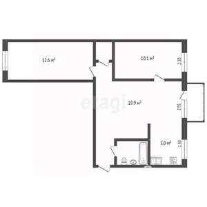 3-к квартира, вторичка, 58м2, 5/5 этаж