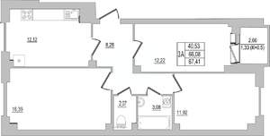 3-к квартира, вторичка, 67м2, 1/10 этаж