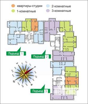 2-к квартира, вторичка, 64м2, 1/10 этаж