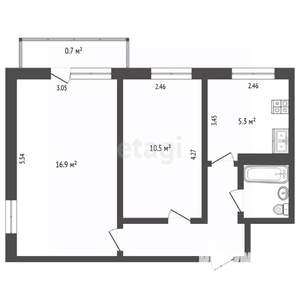 2-к квартира, вторичка, 42м2, 4/5 этаж