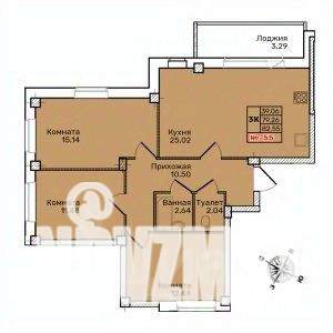 3-к квартира, строящийся дом, 83м2, 3/10 этаж