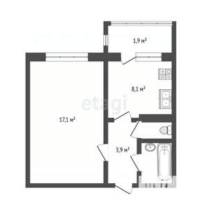 1-к квартира, вторичка, 33м2, 2/10 этаж