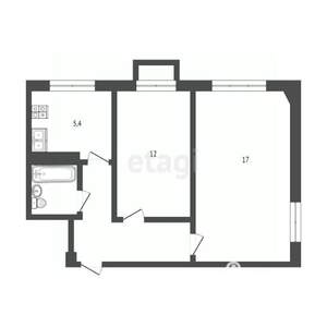 2-к квартира, вторичка, 43м2, 3/5 этаж