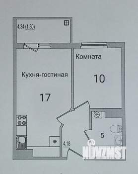 1-к квартира, вторичка, 37м2, 6/9 этаж