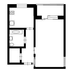 1-к квартира, вторичка, 29м2, 1/5 этаж