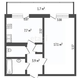 1-к квартира, вторичка, 33м2, 4/5 этаж