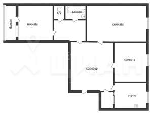 3-к квартира, вторичка, 67м2, 1/5 этаж